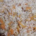 El cooksnap de Diana Fernández cuando hizo Arroz blanco con zanahoria rallada.