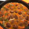 El cooksnap de Charles cuando hizo Albóndigas a la jardinera.