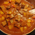 El cooksnap de laura cuando hizo 75. Estofado de seitán a la jardinera vegano.