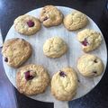 Sarah Jacobs's cooksnap of when they made White chocolate and raspberry cookies.