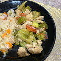 El cooksnap de Karen☀️ cuando hizo Pollo salteado con vegetales 🥗🐥.