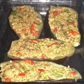 El cooksnap de Rossana Alejandra cuando hizo Berenjenas rellenas opción carne y vegetariana.