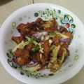 Cooksnap Cik Epal Hijau semasa beliau membuat Salad Ayam Bersos Lemon.