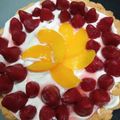 El cooksnap de Carla Marina Marenco cuando hizo Tarta de duraznos y frutillas con crema chantilly.