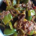 Dipika Bhalla का कुकस्नैप जब उन्होंने आलू शिमला मिर्च की सब्जी (aloo shimla mirch ki sabzi recipe in Hindi) बनाया था।