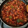 El cooksnap de Monny cuando hizo Agridulce de pollo y chuleta ahumada.