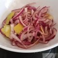 El cooksnap de Becky cuando hizo Boniatos asados con cebolla en escabeche y queso.