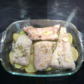 El cooksnap de mjmonseco cuando hizo Merluza del pincho al horno, con patatas y ajos.
