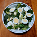 El cooksnap de LuzMa SG cuando hizo Ensalada de espinacas con huevo, tocino y queso.