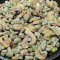 El cooksnap de Conchi Lata cuando hizo Habas con champiñones y jamón.