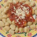 El cooksnap de ROXANA Ferreyra cuando hizo Ñoquis de harina 000 y polenta un minuto a la Boloñesa.