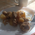 El cooksnap de Almudena Collado cuando hizo Solomillo de cerdo encebollado con patatas.