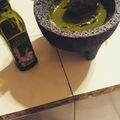 El cooksnap de Genaro Camacho cuando hizo Pesto de Albahaca y Perejil.