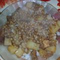 El cooksnap de Laura Bautista cuando hizo Guiso de lentejas con receta de la tía Mónica.