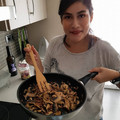 El cooksnap de Alicia cuando hizo Champiñones al ajillo con jamón serrano.