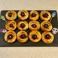 Nadine Schweitzer 's cooksnap of when they made Halloween Cherry 'Eye' Pies.