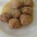 El cooksnap de Paloma Ortega cuando hizo Albóndigas en salsa de cebolla con arroz.