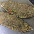El cooksnap de Vanessa Bermo Orfila cuando hizo Berenjena rellena de pimientos y quinoa.