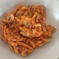 El cooksnap de @cocina_en_casa.cs cuando hizo Pasta con puerro, bacon y champiñones.