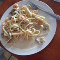 El cooksnap de Ivett Rosales cuando hizo Spaghetti con camarones y champiñones.