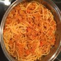 El cooksnap de anmulero cuando hizo Espaguetis a la boloñesa vegana.