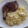 El cooksnap de Teresita Felíz cuando hizo Pollo al horno con arroz y ensalada.
