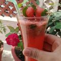 Payal Thakur's cooksnap of when they made Strawberries and Watermelon juice.