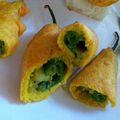 Aarti Jain's cooksnap of when they made Rajasthani Mirchi Bada or Pakoda.