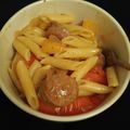 Kim Conner's cooksnap of when they made Spiced Pineapple Brat Penne.