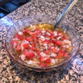 El cooksnap de Cami Alvarez cuando hizo Salsa criolla express.