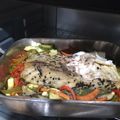 El cooksnap de Alicia Yunis cuando hizo Salmón blanco al horno (con manteca, miel y mostaza) sobre verduras.