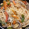 El cooksnap de paracho cuando hizo Tallarines con Ternera y Gambas / recetas de comida china.
