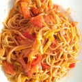 El cooksnap de Lucia Ribas cuando hizo Espaguetis integrales con puerro y tomate.