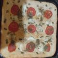 El cooksnap de Gania cuando hizo Focaccia con tomates cherry, aceitunas y orégano 🇮🇹.
