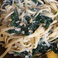 El cooksnap de Lisi Roca Nicolás cuando hizo Pasta sabrosa con revuelto de espinacas.