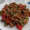El cooksnap de Agustin Pujades Saez cuando hizo Noodles con verduras, cherrys y cerdo con piñones al Wok.