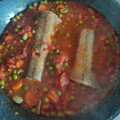 El cooksnap de fra fer tei cuando hizo Colas de merluza en salsa jardinera.