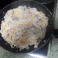 El cooksnap de Francisco Laguna cuando hizo Espaguetis con nata, bacon y champiñones.