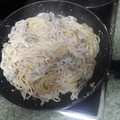 El cooksnap de Francisco Laguna cuando hizo Espaguetis con nata, bacon y champiñones.