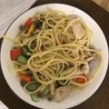 茶嬤家常料理 的 橄欖油清炒蘑菇雞肉義大利麵 cooksnap