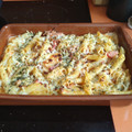 El cooksnap de Almudena Collado cuando hizo Macarrones gratinados con bacon y salsa de cebolla y queso.