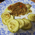 El cooksnap de Pilar cuando hizo Merluza con costra de quinoa y ensalada de gulas.