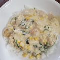 El cooksnap de Diana Rios cuando hizo Pollo en crema con espinacas y elote.