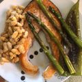 El cooksnap de Javier Caro Fernández cuando hizo Salmón a la plancha con trigueros y guarnición de alubia blanca.