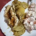 El cooksnap de Manuel Ruiz Argente cuando hizo Lubina al horno con salsa de mantequilla y miel con patatas chips.