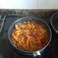 El cooksnap de juantxo cuando hizo Bacalao desmigado con pimientos y patatas.
