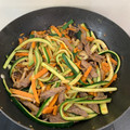 El cooksnap de Julia Roig Ayora cuando hizo Spaghetti de calabacín con ternera, calabaza y setas.