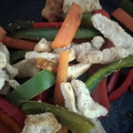 El cooksnap de Rafael cuando hizo Pavo salteado con verduras.