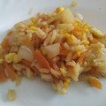 El cooksnap de Noe cuando hizo Arroz frito con pollo.