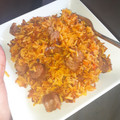 El cooksnap de Maria Jimenez cuando hizo Locrio de salami Dominicano.